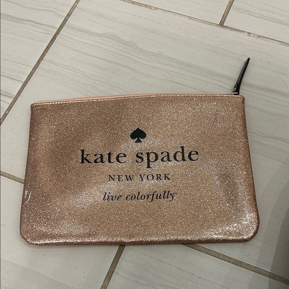 Kate Spade Rose Gold Glitter Clutch